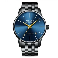 AILANG luxury brand classic gold men's wear all-steel mechanical watch automatic gear movement self-walking watch business watch