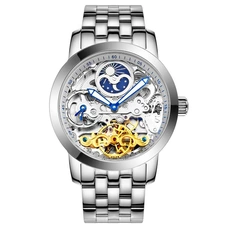 AILANG exclusive original design men's transparent mechanical watch quality watch waterproof stainless steel clock dual display