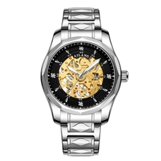 AILANG watch top luxury brand men's automatic mechanical watches man fashion gold skeleton stainless steel clock waterproof 2019