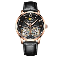AILANG Double Tourbillion Switzerland Watches Original Men's Automatic Watch Self-Wind Men Mechanical Wristwatch Leather Business
