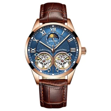 AILANG 2019 latest design watch men's double flywheel automatic mechanical watch fashion casual business men's clock Original