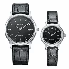 AILANG Leather Simple Quartz Wrist Watch for Couple Lovers ,Set of 2,AL-8803G