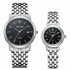 AILANG Leather Simple Quartz Wrist Watch for Couple Lovers ,Set of 2,AL-8806G