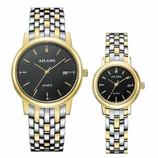 AILANG Leather Simple Quartz Wrist Watch for Couple Lovers ,Set of 2,AL-8808G