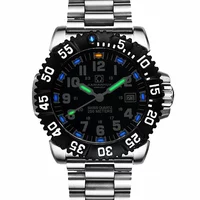 Carnival Mens Sport Military Tritium Luminous 30m Waterproof Steel Watchband Quartz Diving Watch Wristwatch - black Bezel black Dial Carnival Mens Sport Military Tritium Luminous 30m Waterproof Steel Watchband Quartz Diving Watch Wristwatch - black Bezel black Dial