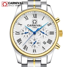 Luxury Business men Watch Top Brand Carnival Automatic Watch Men Dual Calendar week Waterproof Fashion Casual Mechanical watches
