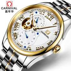 Business Mens Watches Top Brand Luxury CARNIVAL Automatic Watch Men Waterproof 24 hours Luminous Tourbillon Mechanical watch men