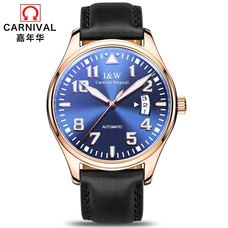 Skeleton watch CARNIVAL brand new HD Luminous Watch men Fashion Automatic Watch With Leather band Calendar Mechanical watches Skeleton watch CARNIVAL brand new HD Luminous Watch men Fashion Automatic Watch With Leather band Calendar Mechanical watches