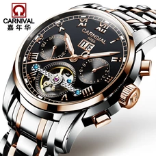 Skeleton Watch CARNIVAL Fashion Tourbillon Automatic Watch men Complete calendar Week HD Luminous Full steel Mechanical watches Skeleton Watch CARNIVAL Fashion Tourbillon Automatic Watch men Complete calendar Week HD Luminous Full steel Mechanical watches