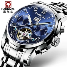 Skeleton Watch CARNIVAL Fashion Tourbillon Automatic Watch men Complete calendar Week HD Luminous Full steel Mechanical watches Skeleton Watch CARNIVAL Fashion Tourbillon Automatic Watch men Complete calendar Week HD Luminous Full steel Mechanical watches