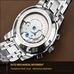  Skeleton Watch CARNIVAL Fashion Tourbillon Automatic Watch men Complete calendar Week HD Luminous Full steel Mechanical watches