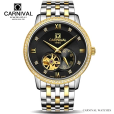 CARNIVAL Fashion Tourbillon Men Watch Top brand Small second dial Automatic Watch Men Sapphire 30m Waterproof Mechanical watches