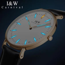 Carnival fashion Tritium Luminous Watches Top Brand Ultrathin Quartz Watch women waterproof Sapphire simple relogio feminino
