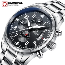 Relogio masculino Top Brand CARNIVAL Fashion Sport watch with Chronograph,Calendar,Sapphire,Waterproof,Luminous Quartz Watch Men Relogio masculino Top Brand CARNIVAL Fashion Sport watch with Chronograph,Calendar,Sapphire,Waterproof,Luminous Quartz Watch Men