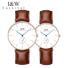 Carnival New Simple Unisex Watch Top brand Quartz Watches Couple Watches Ultrathin Small Second Pin Waterproof Sapphire Fashion