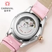Relogio femenino CARNIVAL High End Automatic Watch Women Calendar Waterproof Sapphire Glass Leather Strap Luminous Women Watches