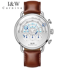 Unique Men's Runway dial Watch Top brand Carnival Sport Quartz Watch Men with Chronograph Sapphire waterproof erkek kol saati Unique Men's Runway dial Watch Top brand Carnival Sport Quartz Watch Men with Chronograph Sapphire waterproof erkek kol saati