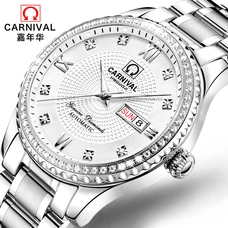 Original CARNIVAL Luxury Business Men Watch Top brand Automatic Watch men Calendar Week Luminous Waterproof Mechanical watches