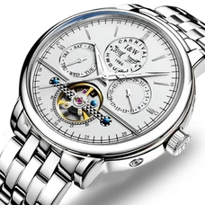 High end Mechanical watch CARNIVAL Business Tourbillon Automatic Watch with Perpetual Calendar,Week,Calendar Luminous Watch men
