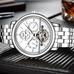 Skeleton watch CARNIVAL Luxury Business Automatic Watch Men with Perpetual Calendar Calendar Week HD Luminous Mechanical Watches