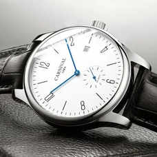 Ultra thin Mechanics self winding Watches CARNIVAL Fashion Automatic Watches Men Luxury brand Calendar Sapphire Waterproof Watch