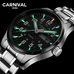 High end Tritium Self Luminous Watch men Top brand CARNIVAL Luxury Quartz watch with Swiss movement Week Date Relogio masculino High end Tritium Self Luminous Watch men Top brand CARNIVAL Luxury Quartz watch with Swiss movement Week Date Relogio masculino
