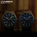 CARNIVAL 25 years Tritium Self Luminous Quartz Men's Watches Top brand full black Watch men with Swiss movement Week Calendar