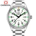 Relogio masculino CARNIVAL Fashion Tritium gas Self Luminous Watch men High end Quartz Wristwatch with Swiss movement Calendar