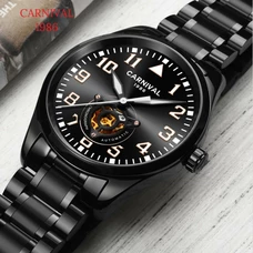 High end Ultrathin Automatic watch Top brand CARNIVAL Fashion Mechanical watch with Swiss movement,Tourbillion,Luminous,Sapphire