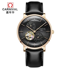 Men Sport Mechanical Watches Top brand CARNIVAL Tourbillion Automatic Watch Men Small second dial 24hours display skeleton watch Men Sport Mechanical Watches Top brand CARNIVAL Tourbillion Automatic Watch Men Small second dial 24hours display skeleton watch