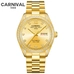 MIYOTA Movement Automatic Watch Self Wind CARNIVAL Luxury Full Gold Mechanical Watch Men Calendar Sapphire Luminous Montre homme MIYOTA Movement Automatic Watch Self Wind CARNIVAL Luxury Full Gold Mechanical Watch Men Calendar Sapphire Luminous Montre homme