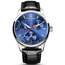 Luxury Business Men Watch Switzerland CARNIVAL 2019 Multifunction Automatic Watch Men Multiple Time Zone Calendar Energy Display