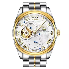 Carnival Men's Automatic Watch Tourbillon Sapphire Glass Stainless Stell Bnad Skeleton Dial Watches