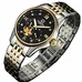 Mens Business Waterproof Steel Watchband Automatic Self-Wind Mechanical Watch Wristwatch - gold bezel black dial Mens Business Waterproof Steel Watchband Automatic Self-Wind Mechanical Watch Wristwatch - gold bezel black dial