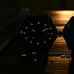 Carnival Men's Luminous Tritium Watch Waterproof Sapphire Glass Black Stainless Steel Quartz Military Watches