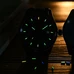 Men's Tritium Watch Green Light Sapphire Glass Stainless Steel Band Analog Quartz Luminous Watches 