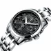 Mens Business Multifunction Steel Watchband Triple Windows Automatic Mechanical Watch Wristwatch - silver bezel black dial Mens Business Multifunction Steel Watchband Triple Windows Automatic Mechanical Watch Wristwatch - silver bezel black dial