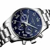 Mens Business Multifunction Moon Phase Dial Steel Watchband Automatic Self-Wind Mechanical Watch Wristwatch - silver bezel blue dial Mens Business Multifunction Moon Phase Dial Steel Watchband Automatic Self-Wind Mechanical Watch Wristwatch - silver bezel blue dial