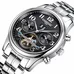 Mens Business Multifunction Holllow-out Dial Steel Watchband Automatic Self-Wind Mechanical Watch Wristwatch - silver bezel black di Mens Business Multifunction Holllow-out Dial Steel Watchband Automatic Self-Wind Mechanical Watch Wristwatch - silver bezel black di