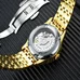 Men Automatic Mechanical Watch Tourbillon Gold Diamond Dial Stainless Steel Band Date Week Watches
