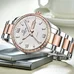 Mens Automatic Watch Rose Gold Stainless Steel Date Sapphire Crystal Mechanical Waterproof Watches