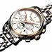 Mens Business Multifunction Moon Phase Dial Steel Watchband Automatic Self-Wind Mechanical Watch Wristwatch - gold bezel white dial Mens Business Multifunction Moon Phase Dial Steel Watchband Automatic Self-Wind Mechanical Watch Wristwatch - gold bezel white dial