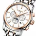 Mens Business Multifunction Moon Phase Dial Steel Watchband Automatic Self-Wind Mechanical Watch Wristwatch - gold bezel white dial Mens Business Multifunction Moon Phase Dial Steel Watchband Automatic Self-Wind Mechanical Watch Wristwatch - gold bezel white dial