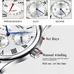 Men Automatic Watch Power Reserve Display White Dial Stainless Steel Mechanical Analog Watches 40MM Men Automatic Watch Power Reserve Display White Dial Stainless Steel Mechanical Analog Watches 40MM