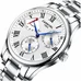 Men Automatic Watch Power Reserve Display White Dial Stainless Steel Mechanical Analog Watches 40MM Men Automatic Watch Power Reserve Display White Dial Stainless Steel Mechanical Analog Watches 40MM