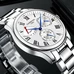 Men Automatic Watch Power Reserve Display White Dial Stainless Steel Mechanical Analog Watches 40MM Men Automatic Watch Power Reserve Display White Dial Stainless Steel Mechanical Analog Watches 40MM