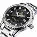 Mens Business Tritium Luminous Waterproof Steel Watchband Automatic Self-Wind Mechanical Watch Wristwatch - silver bezel black dial Mens Business Tritium Luminous Waterproof Steel Watchband Automatic Self-Wind Mechanical Watch Wristwatch - silver bezel black dial