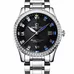 Mens Business Tritium Luminous Waterproof Steel Watchband Automatic Self-Wind Mechanical Watch Wristwatch - silver bezel black dial Mens Business Tritium Luminous Waterproof Steel Watchband Automatic Self-Wind Mechanical Watch Wristwatch - silver bezel black dial