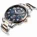 Men Pilot Automatic Mechanical Watch Luminous Dial Sapphire Glass Week Month 24/Hours Watches Blue