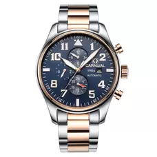 Men Pilot Automatic Mechanical Watch Luminous Dial Sapphire Glass Week Month 24/Hours Watches Blue Men Pilot Automatic Mechanical Watch Luminous Dial Sapphire Glass Week Month 24/Hours Watches Blue